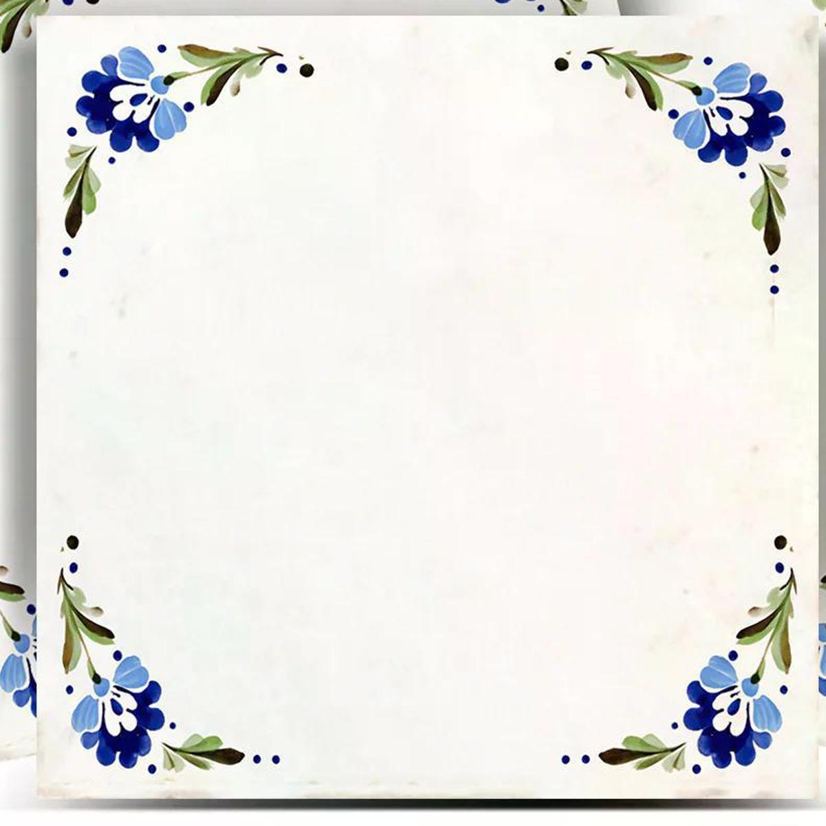 8" x 8" Blue Vinyl Arabesque Peel And Stick Removable Tiles - HomeRoots - Flyclothing LLC