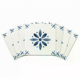 6" x 6" Blue Vinyl Arabesque Peel And Stick Removable Tiles - HomeRoots - Flyclothing LLC