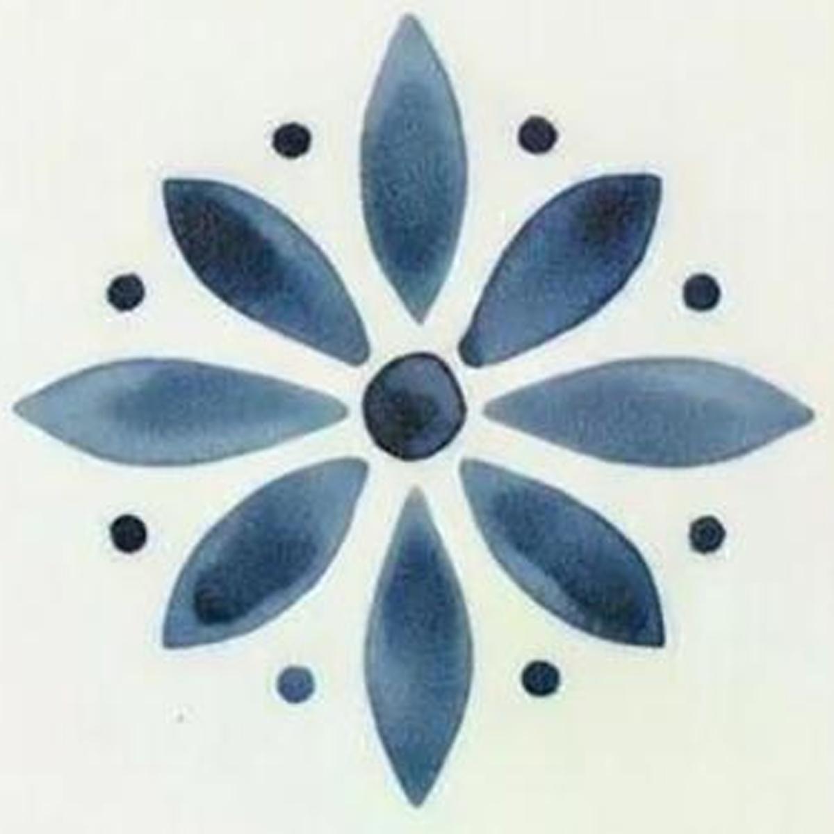 8" x 8" Blue Vinyl Arabesque Peel And Stick Removable Tiles - HomeRoots - Flyclothing LLC