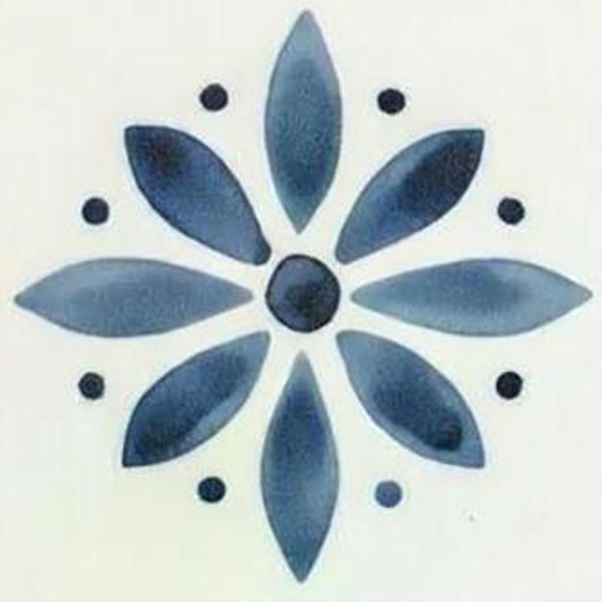 8" x 8" Blue Vinyl Arabesque Peel And Stick Removable Tiles - HomeRoots - Flyclothing LLC