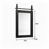 26" Black Wood Barn Framed Accent Mirror - HomeRoots - Flyclothing LLC