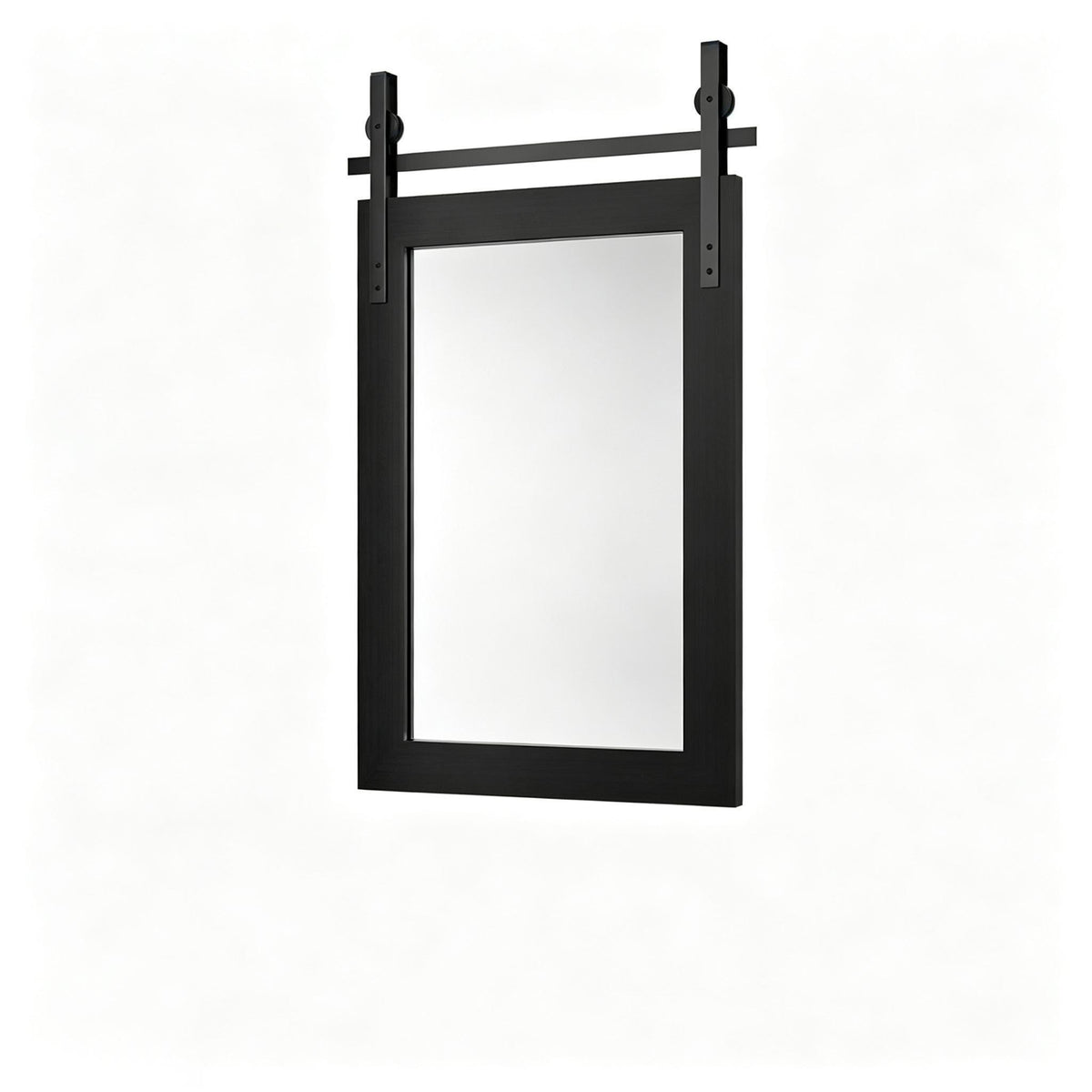 26" Black Wood Barn Framed Accent Mirror - HomeRoots - Flyclothing LLC