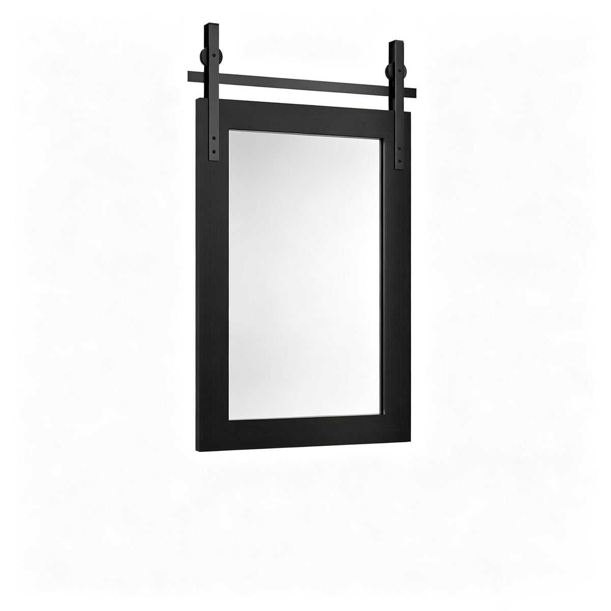 26" Black Wood Barn Framed Accent Mirror - HomeRoots - Flyclothing LLC