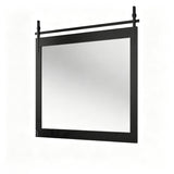 32" Black Wood Barn Framed Bathroom Vanity Mirror - HomeRoots - Flyclothing LLC