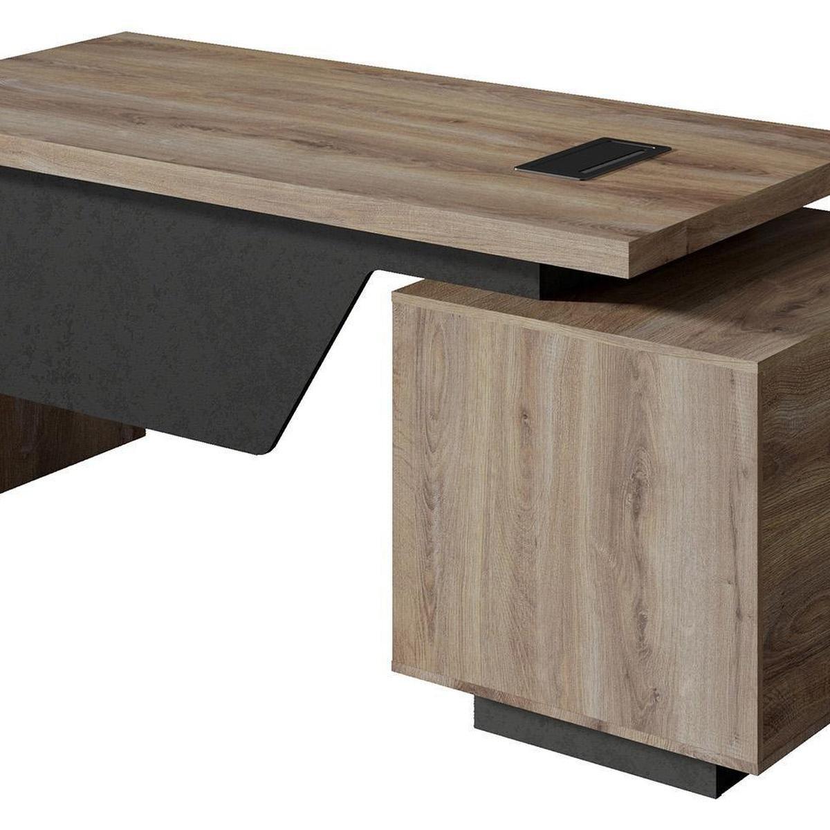71" Walnut Wood Pedestal Executive Desk With Two Drawers - HomeRoots - Flyclothing LLC