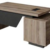 71" Walnut Wood Pedestal Executive Desk With Two Drawers - HomeRoots - Flyclothing LLC