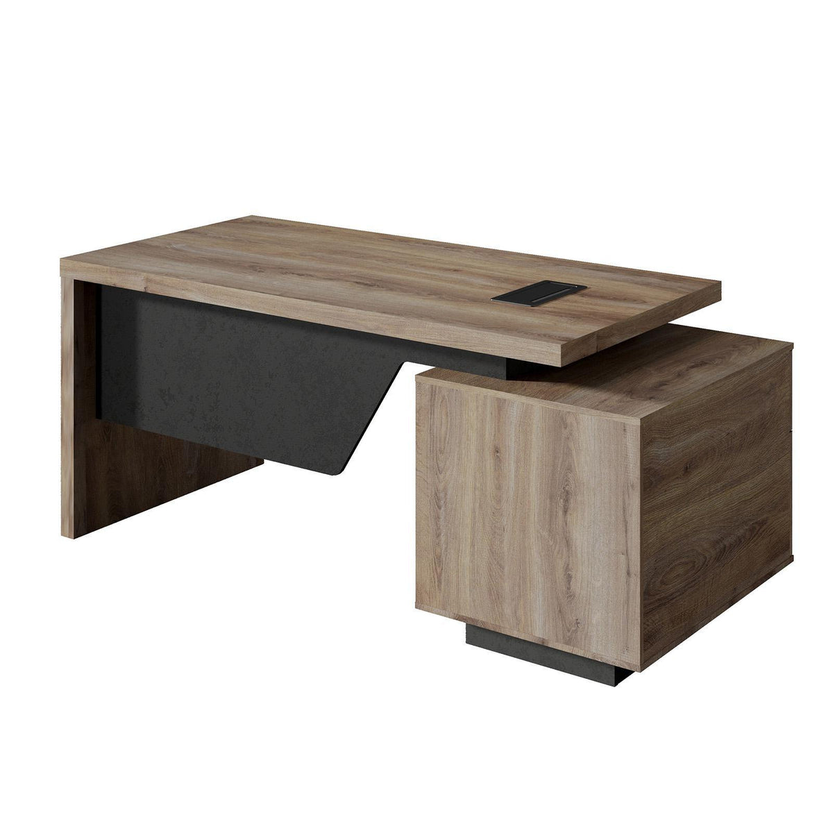 71" Walnut Wood Pedestal Executive Desk With Two Drawers - HomeRoots - Flyclothing LLC
