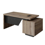 71" Walnut Wood Pedestal Executive Desk With Two Drawers - HomeRoots - Flyclothing LLC