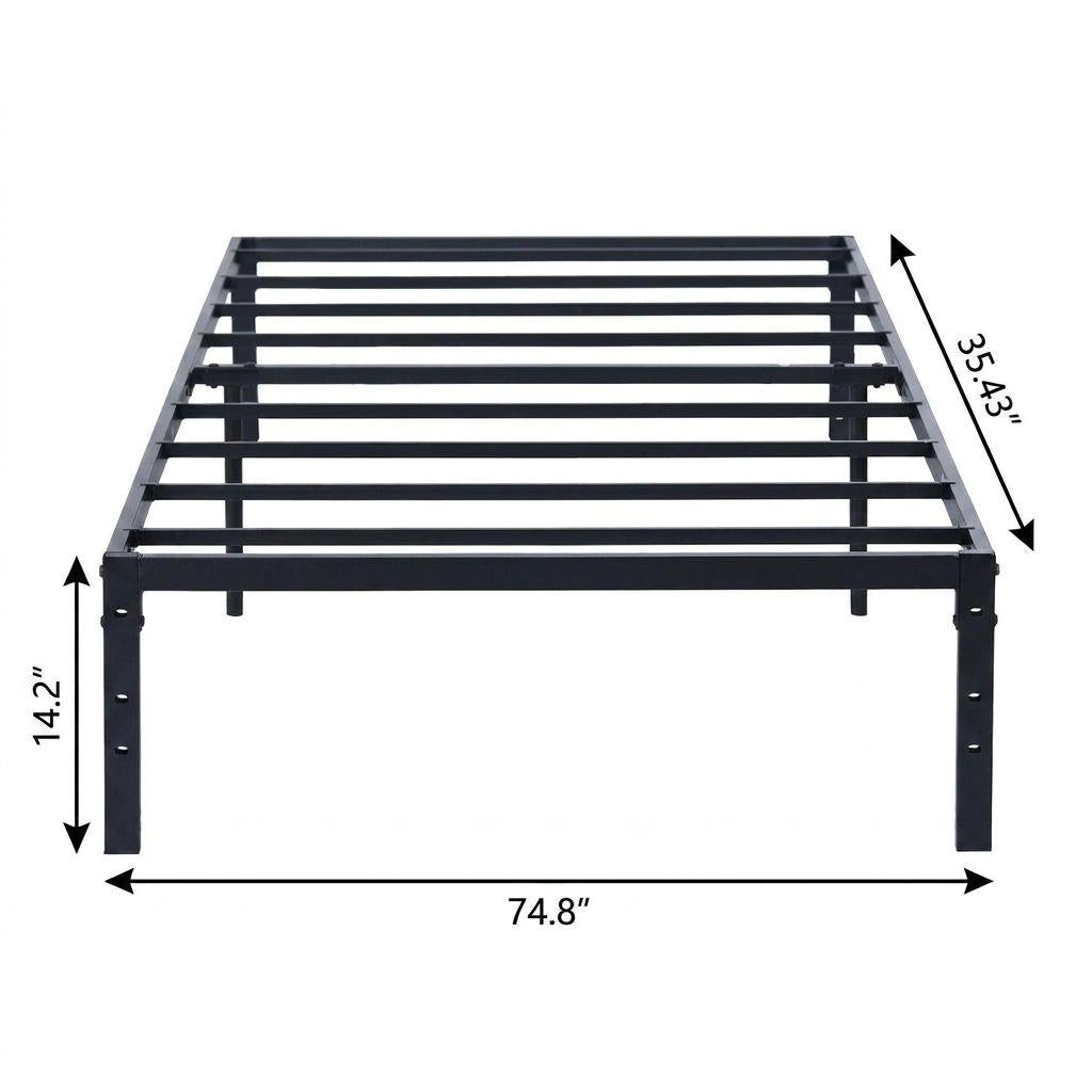 Black Steel Twin Bed Frame - HomeRoots - Flyclothing LLC