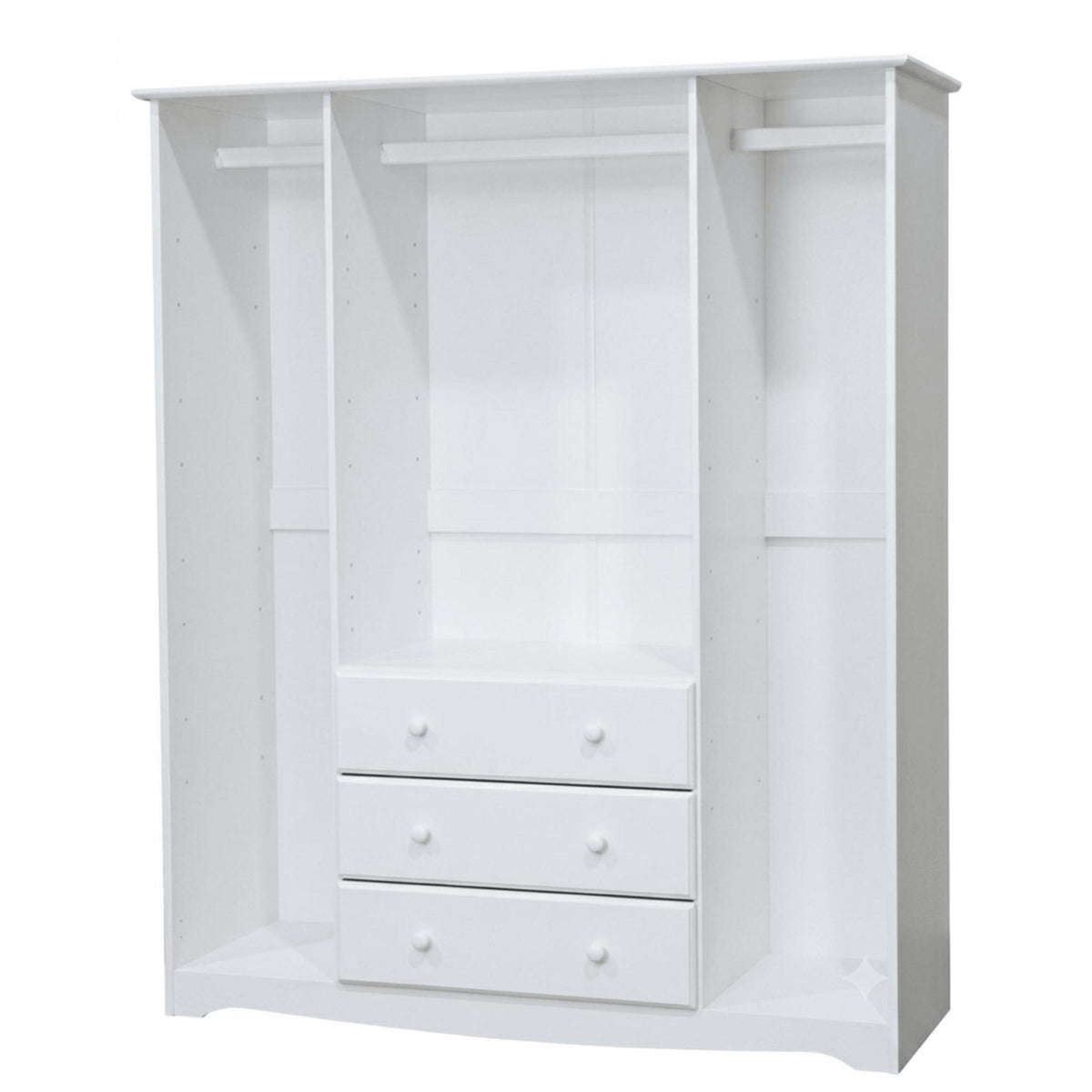72" White Solid Wood Four Door Three Drawer Combo Dresser - HomeRoots - Flyclothing LLC