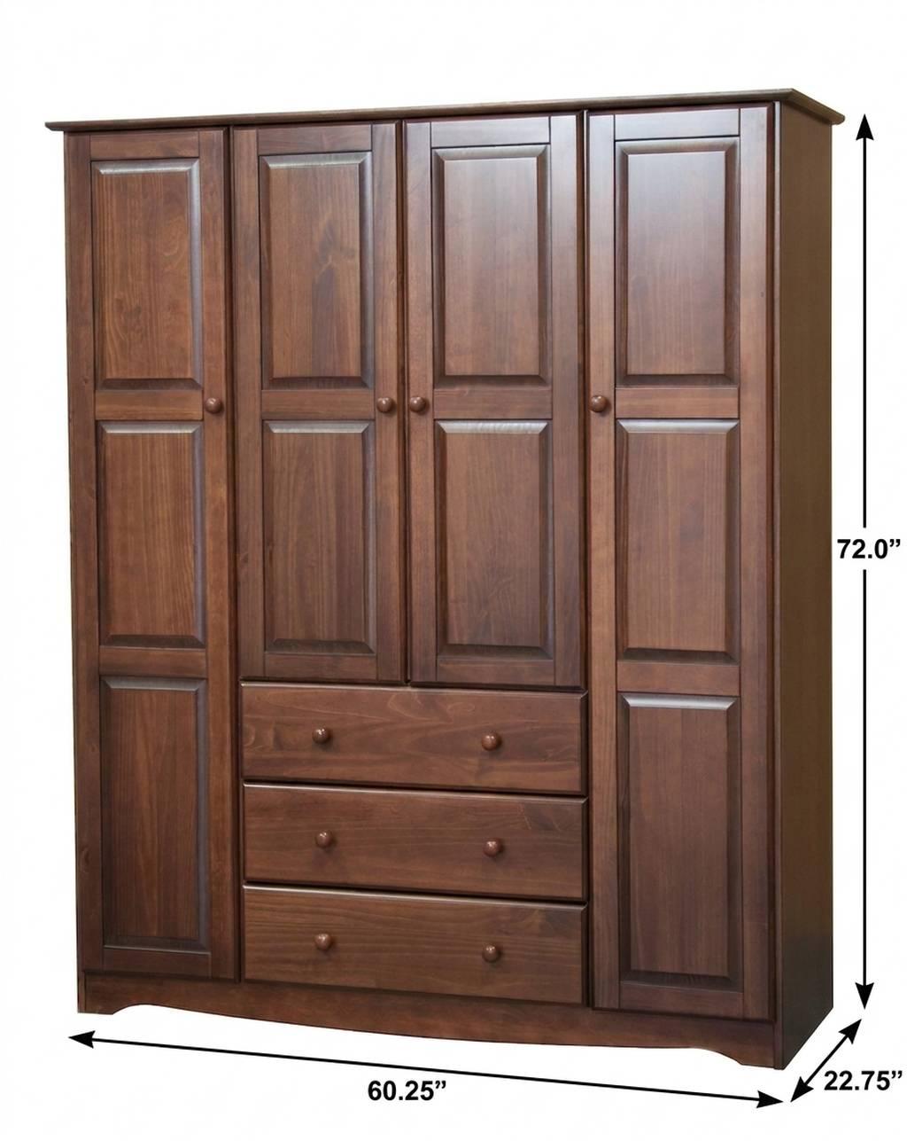 72" Coffee Solid Wood Four Door Three Drawer Combo Dresser - HomeRoots - Flyclothing LLC