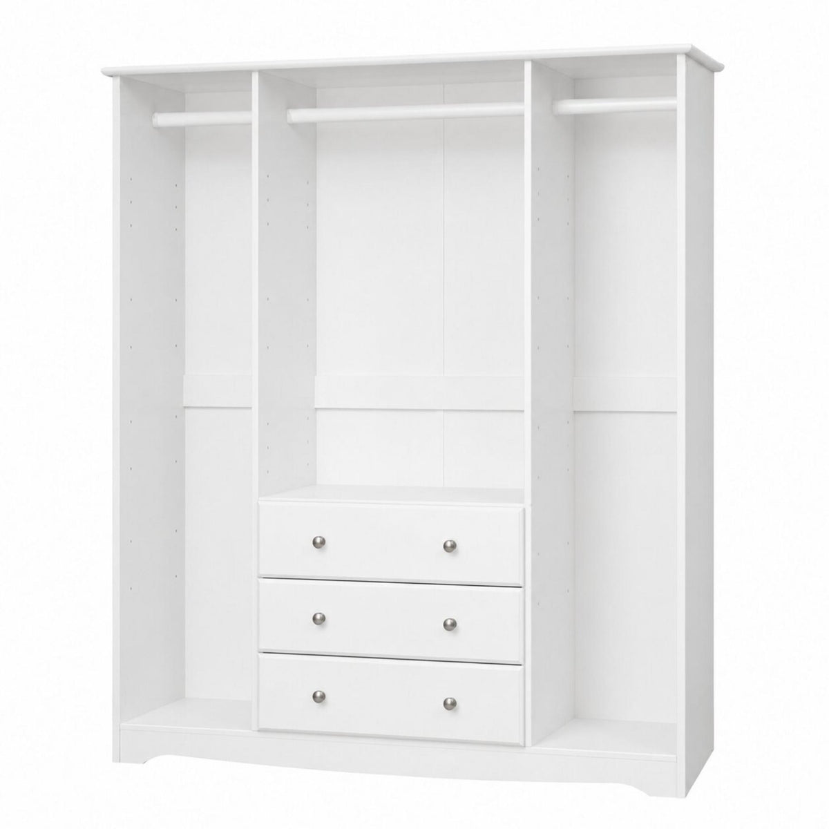 72" White Solid Wood Four Door Three Drawer Combo Dresser - HomeRoots - Flyclothing LLC