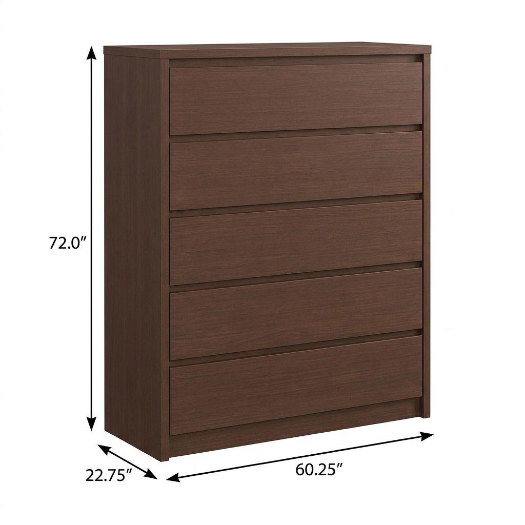 72" Coffee Solid Wood Four Door Three Drawer Combo Dresser - HomeRoots - Flyclothing LLC
