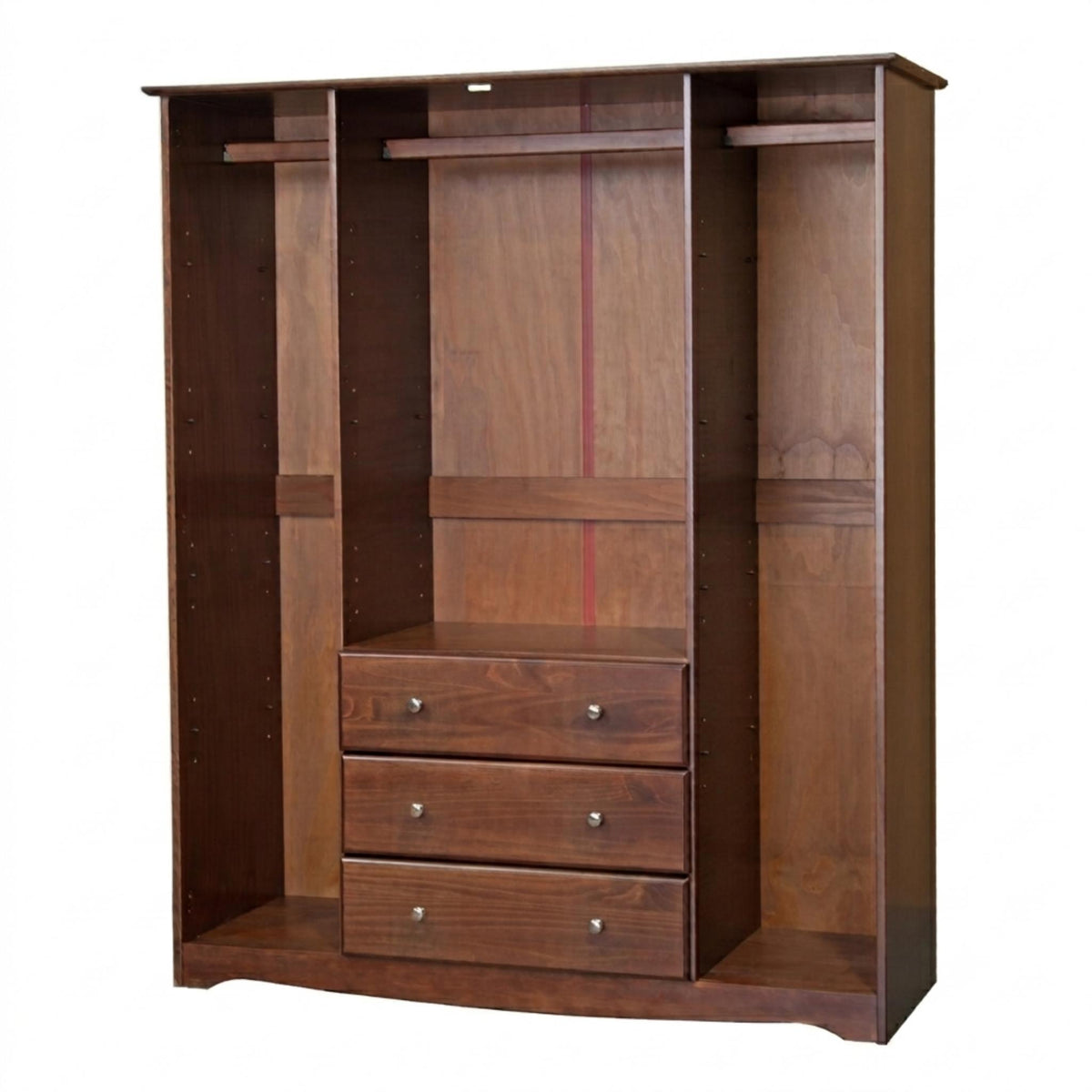 72" Coffee Solid Wood Four Door Three Drawer Combo Dresser - HomeRoots - Flyclothing LLC