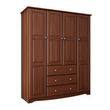 72" Coffee Solid Wood Four Door Three Drawer Combo Dresser - HomeRoots - Flyclothing LLC