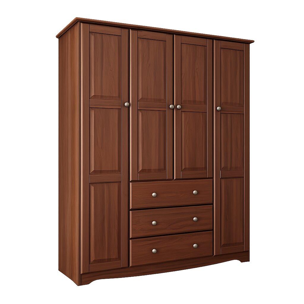 72" Coffee Solid Wood Four Door Three Drawer Combo Dresser - HomeRoots - Flyclothing LLC