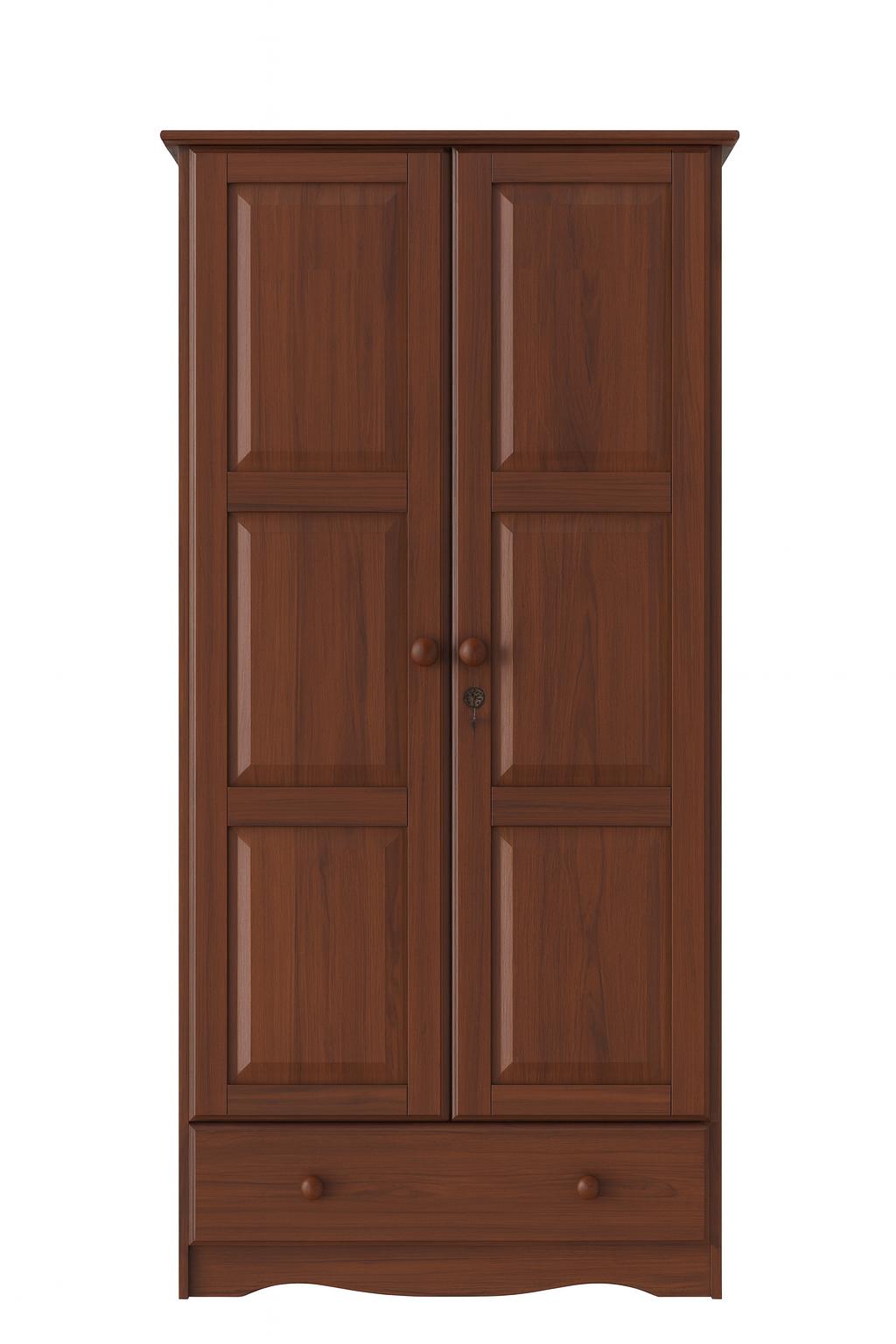 72" Coffee Solid Wood Two Door Single Drawer Combo Dresser - HomeRoots - Flyclothing LLC