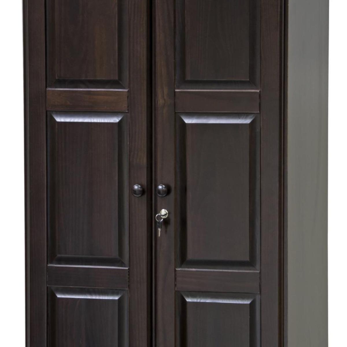 72" Dark Brown Solid Wood Two Door Single Drawer Combo Dresser - HomeRoots - Flyclothing LLC
