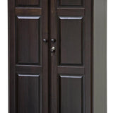 72" Dark Brown Solid Wood Two Door Single Drawer Combo Dresser - HomeRoots - Flyclothing LLC