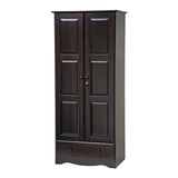 72" Dark Brown Solid Wood Two Door Single Drawer Combo Dresser - HomeRoots - Flyclothing LLC
