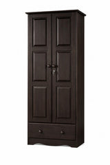 72" Espresso Solid Wood Two Door Single Drawer Combo Dresser - HomeRoots - Flyclothing LLC