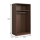 72" Coffee Solid Wood Two Door Single Drawer Combo Dresser - HomeRoots - Flyclothing LLC