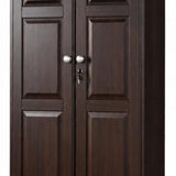 72" Dark Brown Solid Wood Two Door Single Drawer Combo Dresser - HomeRoots - Flyclothing LLC
