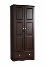 72" Espresso Solid Wood Two Door Single Drawer Combo Dresser - HomeRoots - Flyclothing LLC