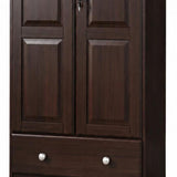 72" Espresso Solid Wood Two Door Single Drawer Combo Dresser - HomeRoots - Flyclothing LLC