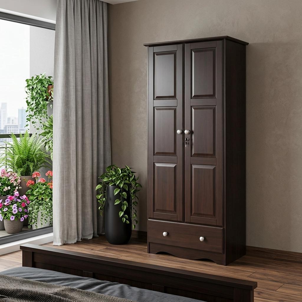 72" Espresso Solid Wood Two Door Single Drawer Combo Dresser - HomeRoots - Flyclothing LLC