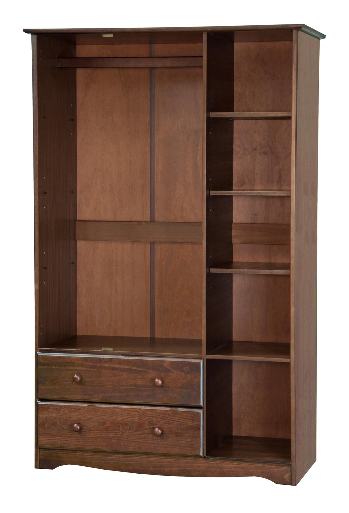 72" Coffee Solid Wood Three Door Two Drawer Combo Dresser - HomeRoots - Flyclothing LLC