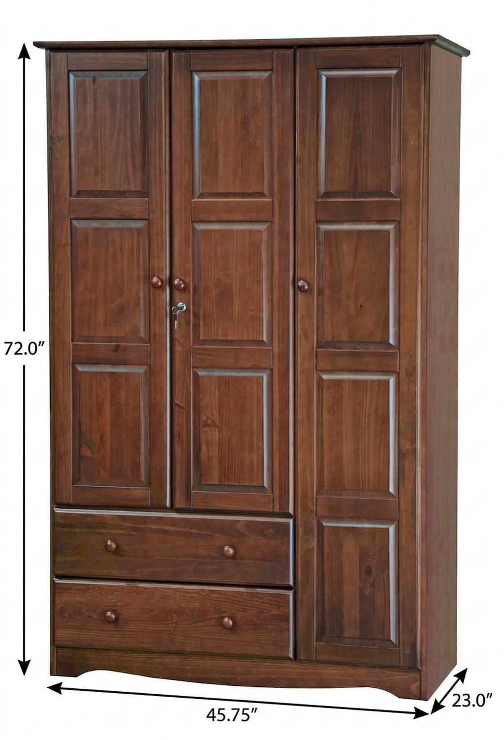 72" Coffee Solid Wood Three Door Two Drawer Combo Dresser - HomeRoots - Flyclothing LLC