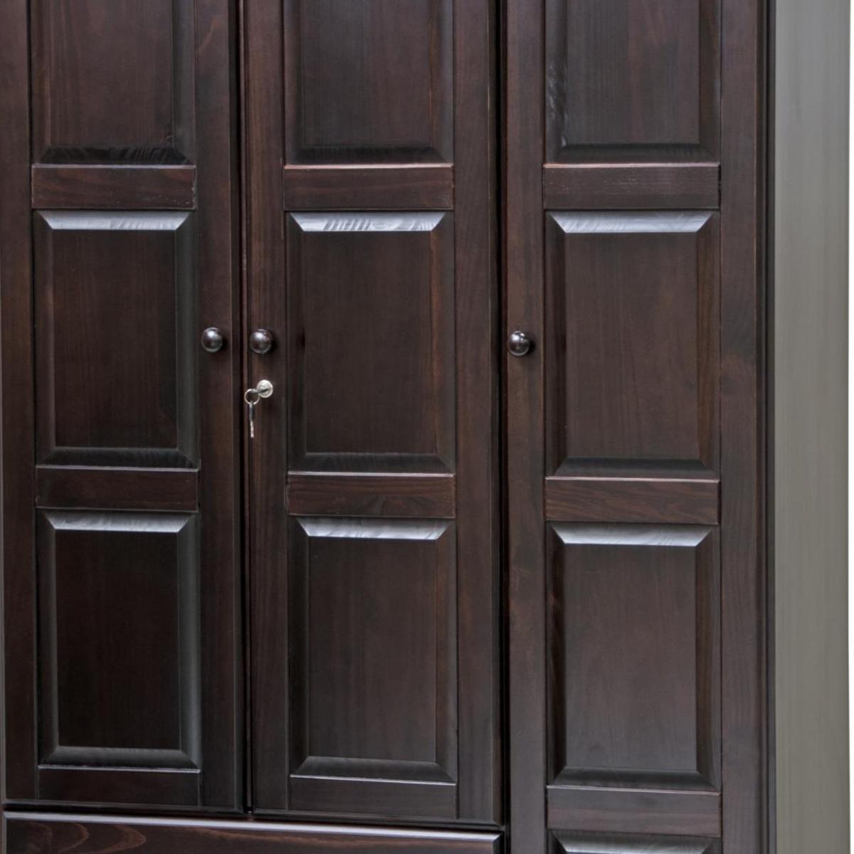 72" Dark Brown Solid Wood Three Door Two Drawer Combo Dresser - HomeRoots - Flyclothing LLC