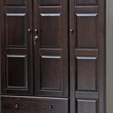 72" Dark Brown Solid Wood Three Door Two Drawer Combo Dresser - HomeRoots - Flyclothing LLC