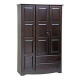 72" Dark Brown Solid Wood Three Door Two Drawer Combo Dresser - HomeRoots - Flyclothing LLC