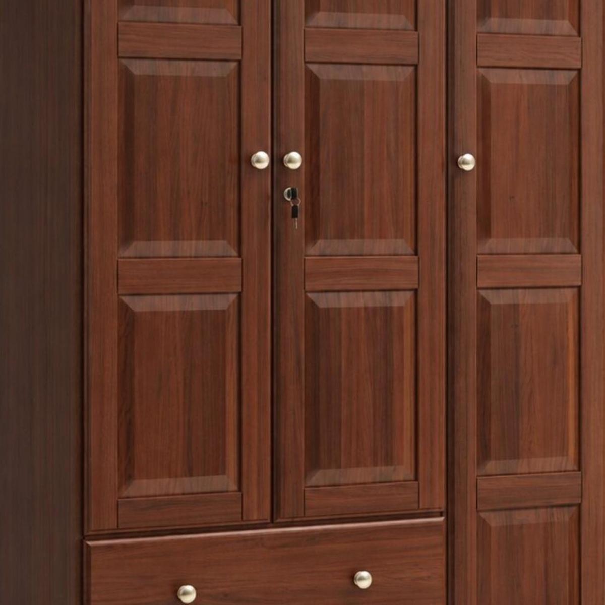 72" Coffee Solid Wood Three Door Two Drawer Combo Dresser - HomeRoots - Flyclothing LLC