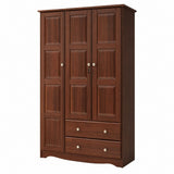 72" Coffee Solid Wood Three Door Two Drawer Combo Dresser - HomeRoots - Flyclothing LLC