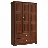 72" Coffee Solid Wood Three Door Two Drawer Combo Dresser - HomeRoots - Flyclothing LLC