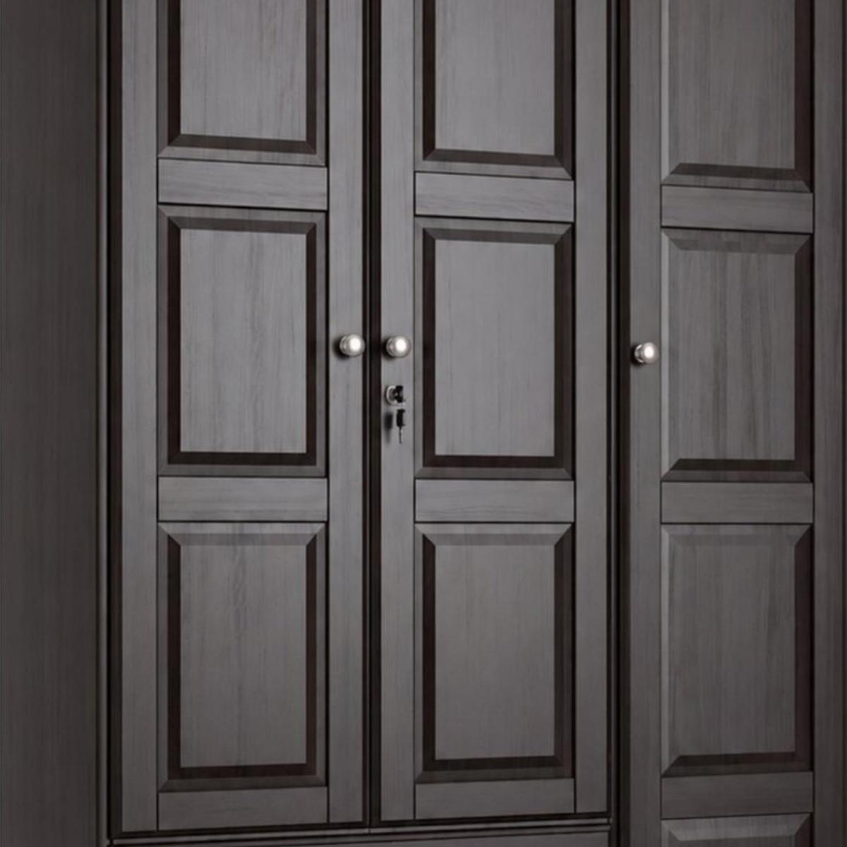 72" Dark Brown Solid Wood Three Door Two Drawer Combo Dresser - HomeRoots - Flyclothing LLC