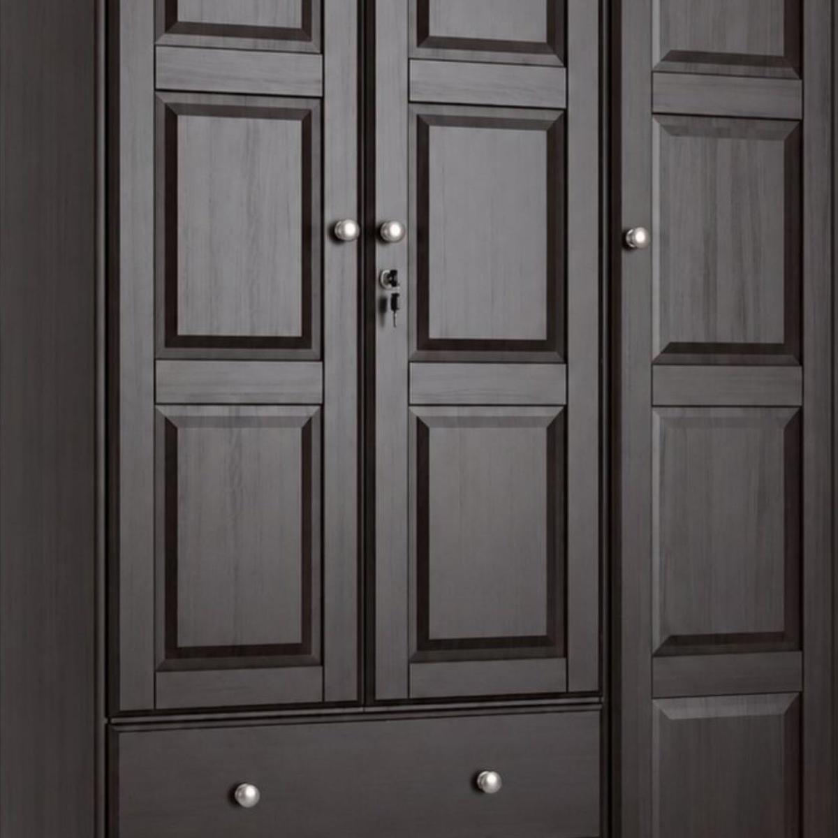 72" Dark Brown Solid Wood Three Door Two Drawer Combo Dresser - HomeRoots - Flyclothing LLC