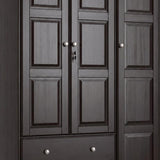 72" Dark Brown Solid Wood Three Door Two Drawer Combo Dresser - HomeRoots - Flyclothing LLC