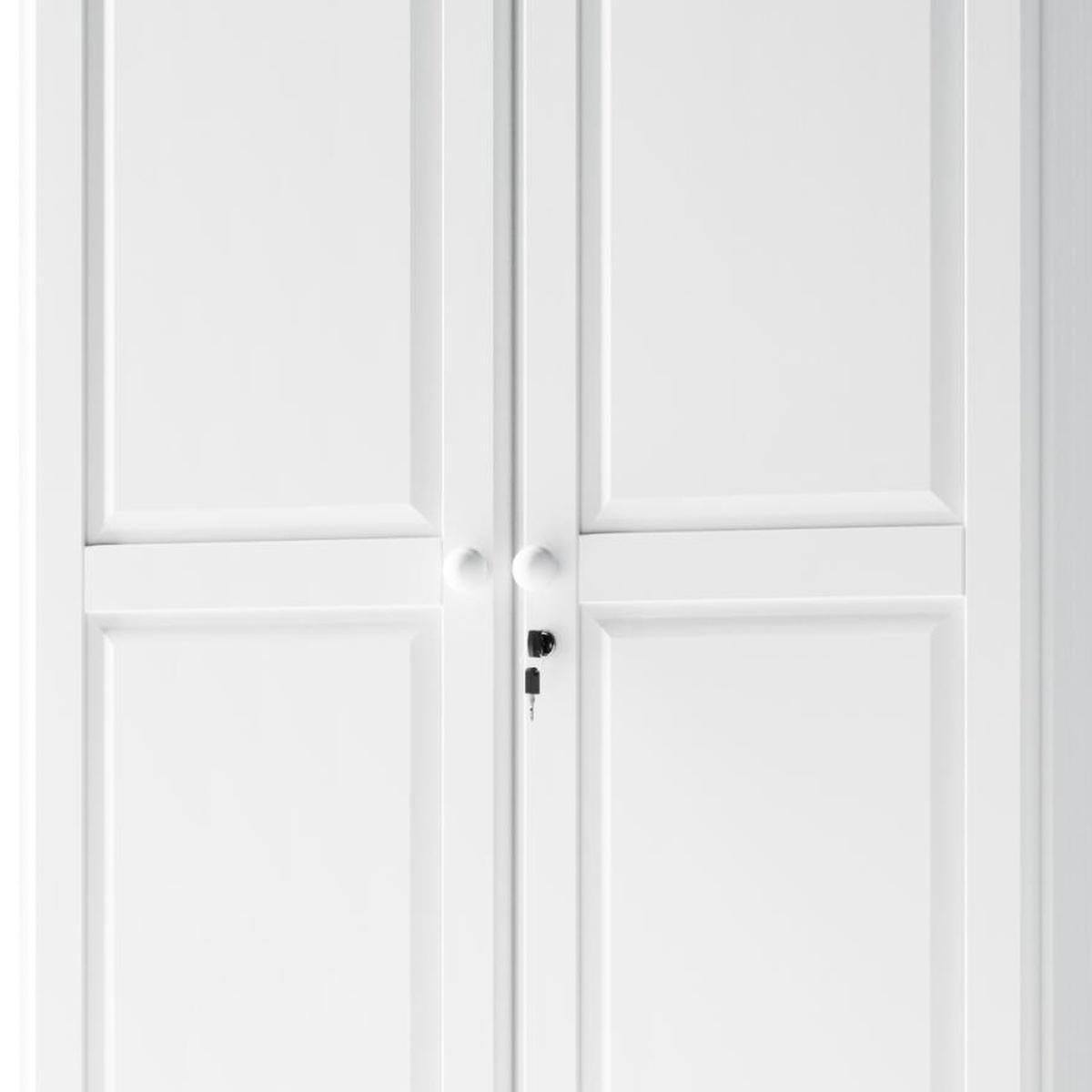 72" White Solid Wood Two Door Two Drawer Combo Dresser - HomeRoots - Flyclothing LLC
