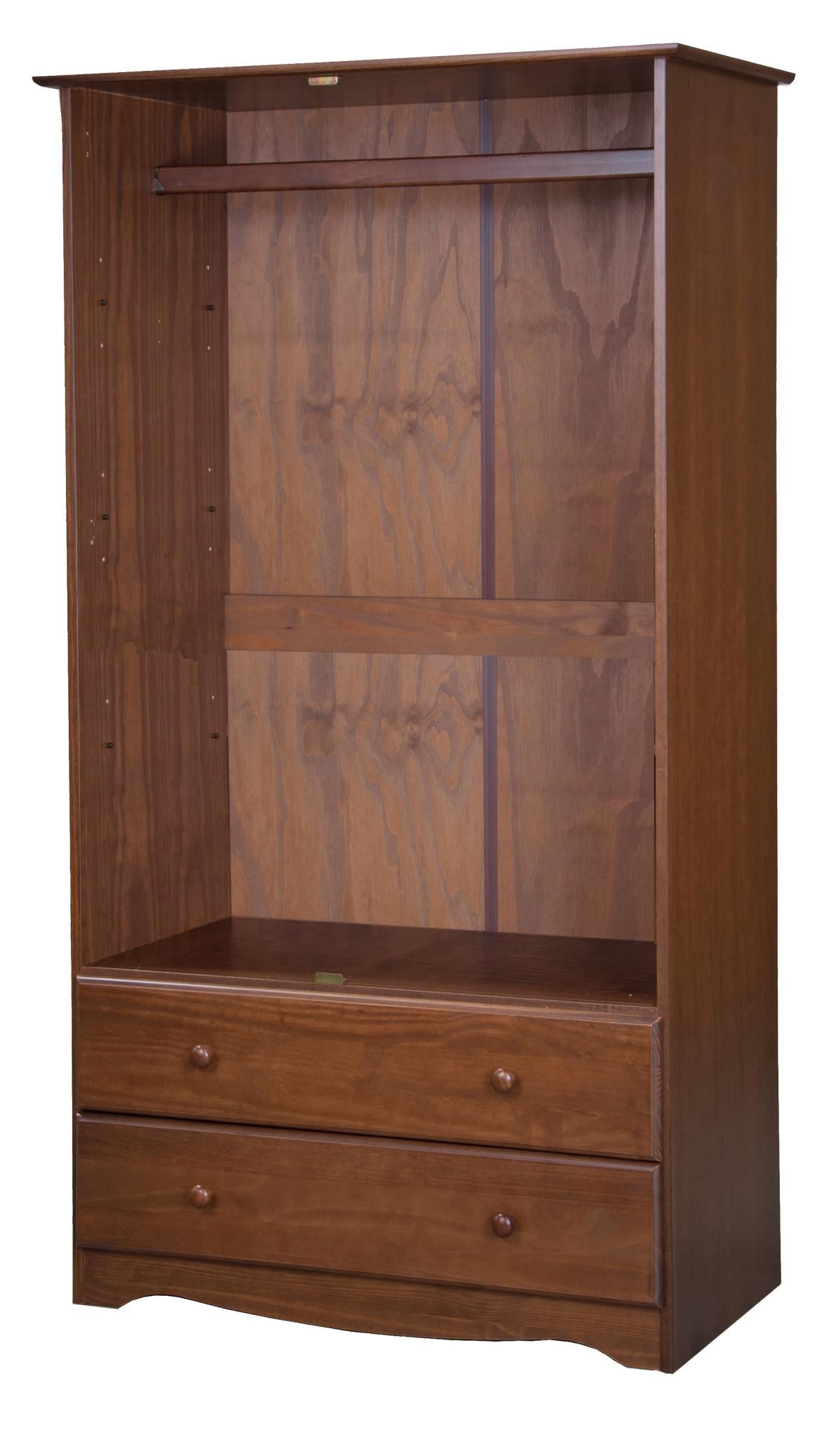 72" Coffee Solid Wood Two Door Two Drawer Combo Dresser - HomeRoots - Flyclothing LLC
