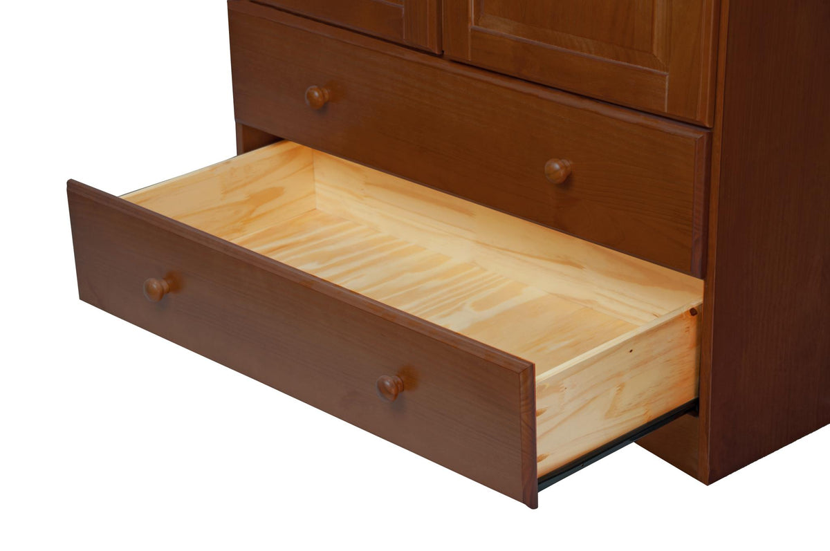 72" Coffee Solid Wood Two Door Two Drawer Combo Dresser - HomeRoots - Flyclothing LLC