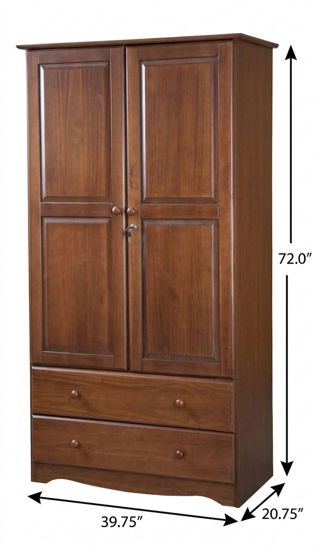 72" Coffee Solid Wood Two Door Two Drawer Combo Dresser - HomeRoots - Flyclothing LLC