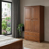 72" Coffee Solid Wood Two Door Two Drawer Combo Dresser - HomeRoots - Flyclothing LLC