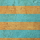 8' Aqua And Orange Striped Shag Washable Round Rug With UV Protection - HomeRoots - Flyclothing LLC