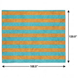 10' X 14' Aqua And Orange Striped Shag Washable Area Rug With UV Protection - HomeRoots - Flyclothing LLC