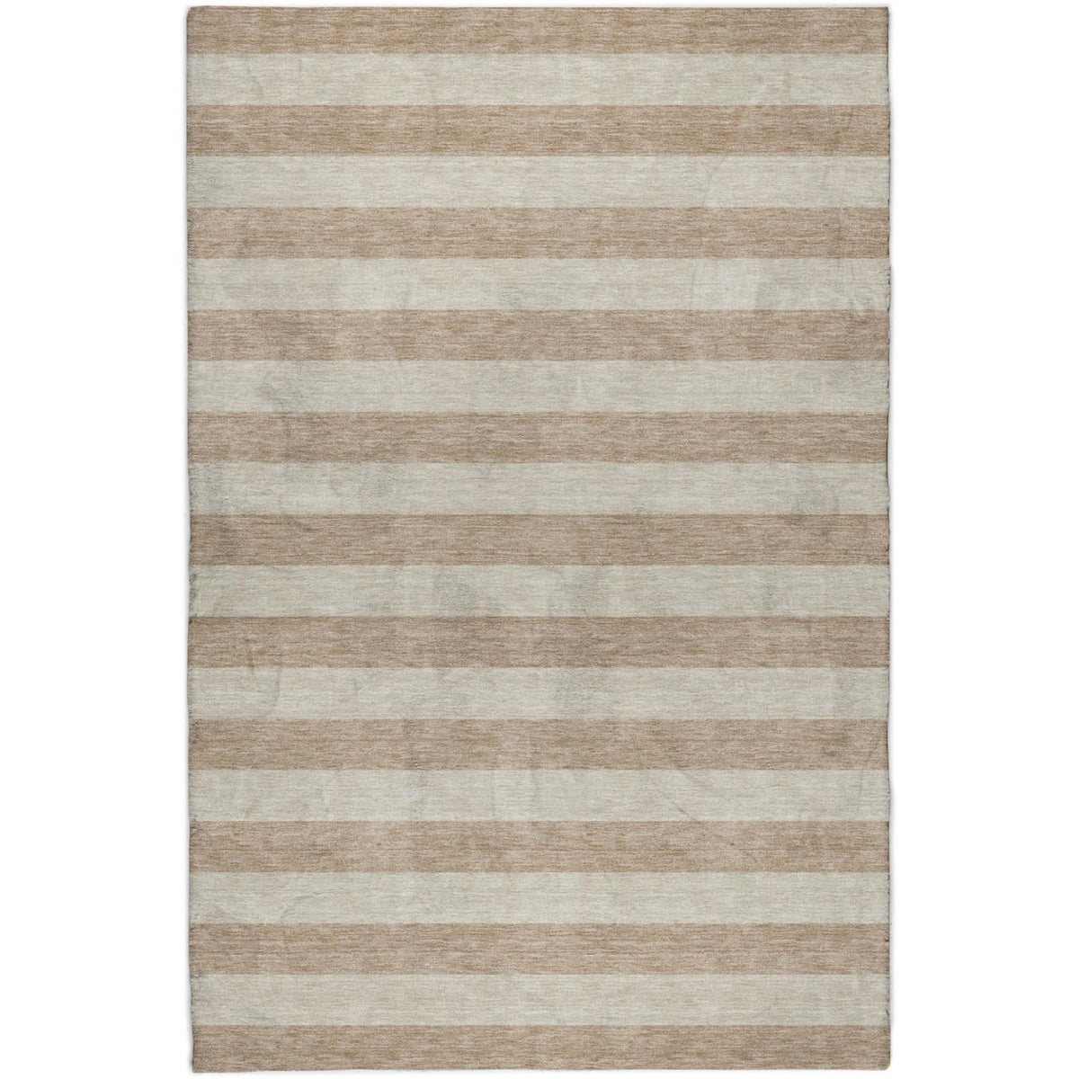 3' X 5' Beige And Taupe Striped Shag Washable Area Rug With UV Protection - HomeRoots - Flyclothing LLC