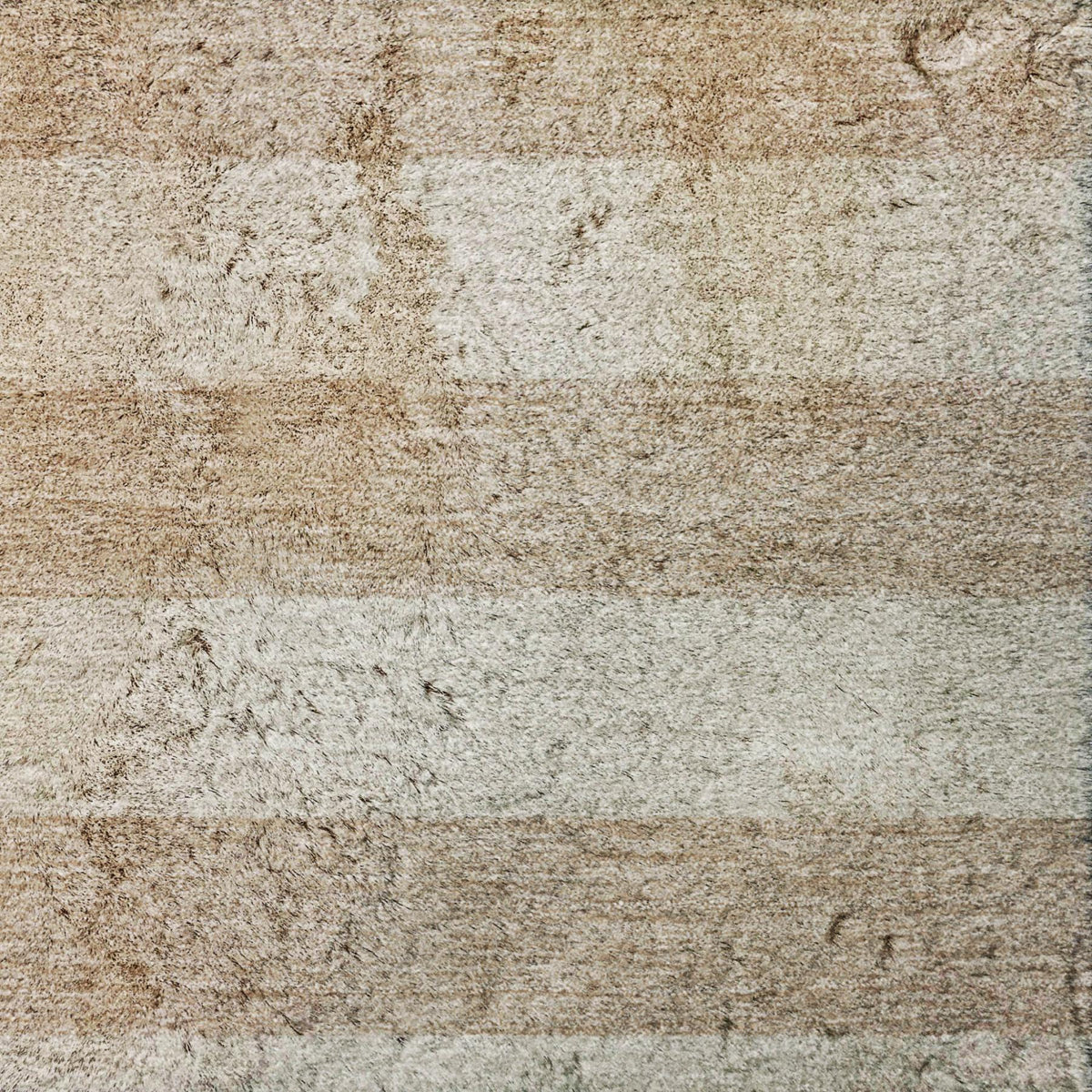 3' X 5' Beige And Taupe Striped Shag Washable Area Rug With UV Protection - HomeRoots - Flyclothing LLC
